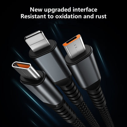 🔥3-in-1 Smart Transparent Visible Chip Data Cable-100W Super Fast Charging