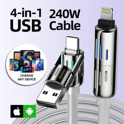 📲240W⚡ 4-in-1 USB Cable -⚡Buy More Save More⚡